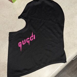 Black Balaclava with Pink Logo